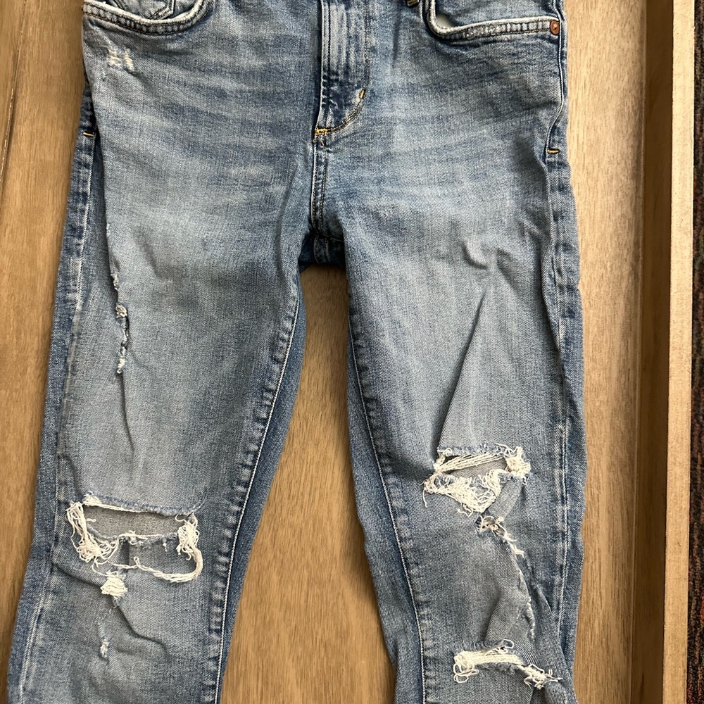 Agolde Light Blue Distressed Denim Jeans
